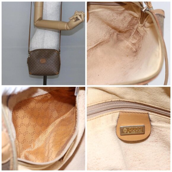 GUCCI Micro GG Supreme Shoulder Bag PVC Brown Gold - Picture 16 of 16